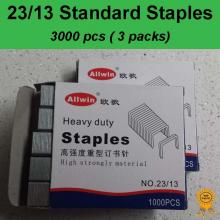 3x1000 pcs, 23/13, Standard Heavy Duty Staples, Refill School Home Office staple