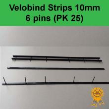 Velobind Binding Strips - 6 pin 10mm black (box of 25) -suit JLW6 velobinder