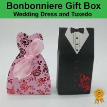 Bonbonniere Bomboniere Candy Gift Boxes - Wedding Dress & Tuxedo (Pink) Free Postage