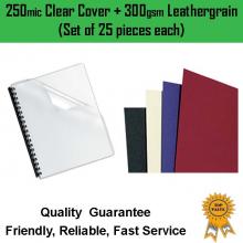 25 sets of 250mic binding cover +300gsm leathergrain