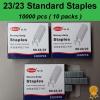 10x1000 pcs, 23/23, Standard Heavy Duty Staples, Refill School Home Office staple
