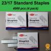 4x1000 pcs, 23/17, Standard Heavy Duty Staples, Refill School Home Office staple