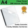 A4 Clear Binding Covers 200 Micron (PK 100)