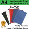 A4 Leathergrain Binding Covers/Backing 230gsm BLACK (PK 100)