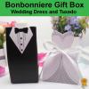 Bonbonniere Bomboniere Candy Gift Boxes - Wedding Dress (White) & Tuxedo Free Postage
