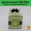 Bonbonniere Bomboniere Candy Gift Boxes - Little Man Moustache (53x53x53mm) Free Postage