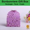 Floral Laser Cut Wedding Bonbonniere Bomboniere Candy Gift Boxes - Purple Free Postage